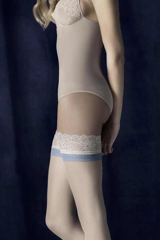 Samodržiace pančuchy Fiore Innocent 20 DEN - farba linen - veľkosť S-2