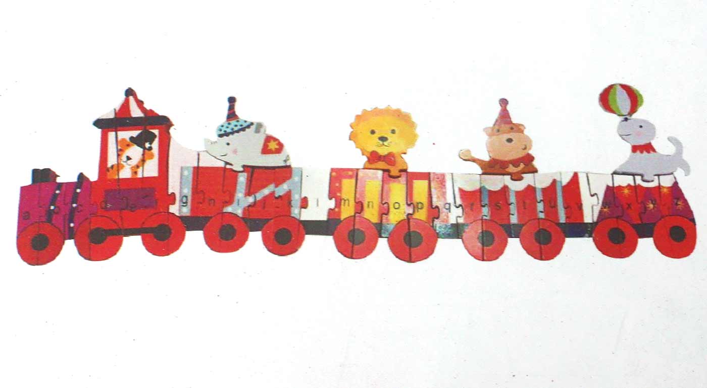 Drevené puzzle - vláčik
