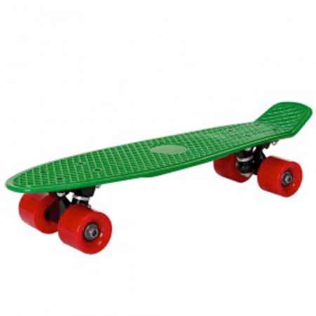 Pennyboard Fish - zelená farba s červenými kolieskami