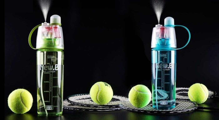 Fitness fľaša so sprejom na osvieženie pokožky 