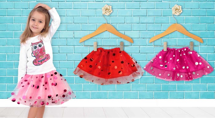 Krásne dievčenské sukničky s bodkami