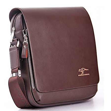 Pánska kožená taška Kangaroo Kingdom - farba tmavohnedá