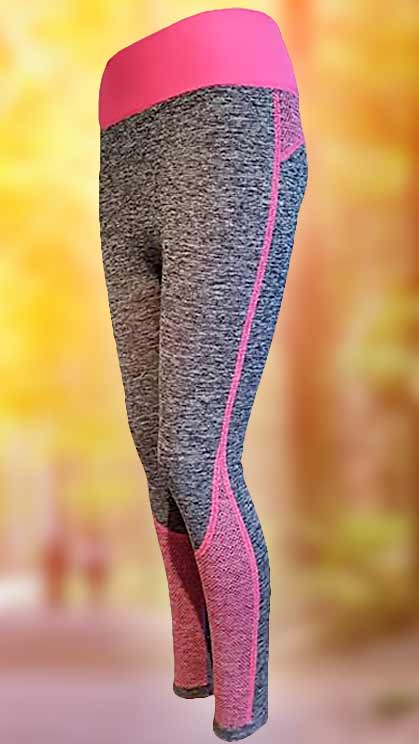 Športové legíny šedo-ružové