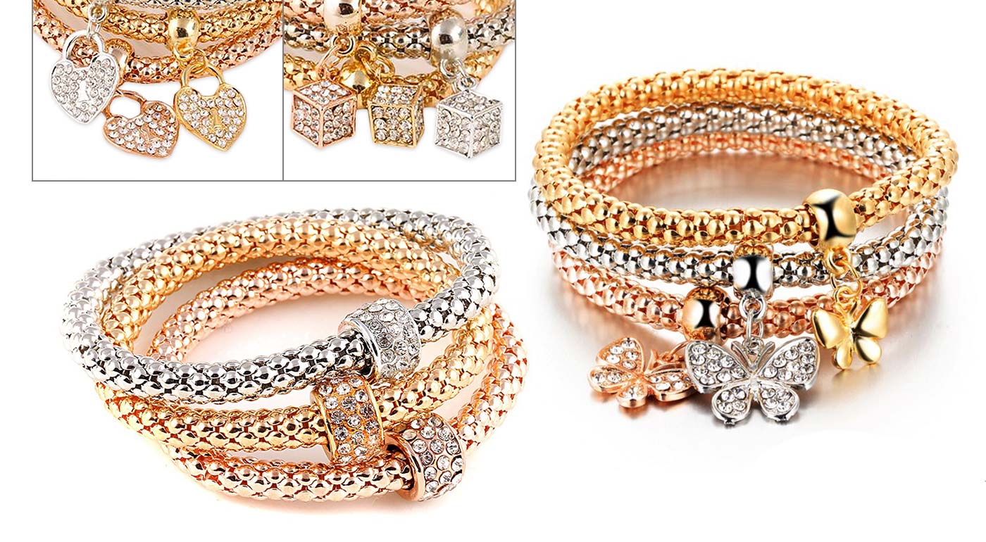 Elegantné dámske náramky v troch farbách