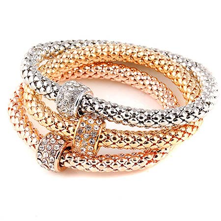 Trojdielna sada náramkov (zlatý, strieborný, bronzový) - kruh