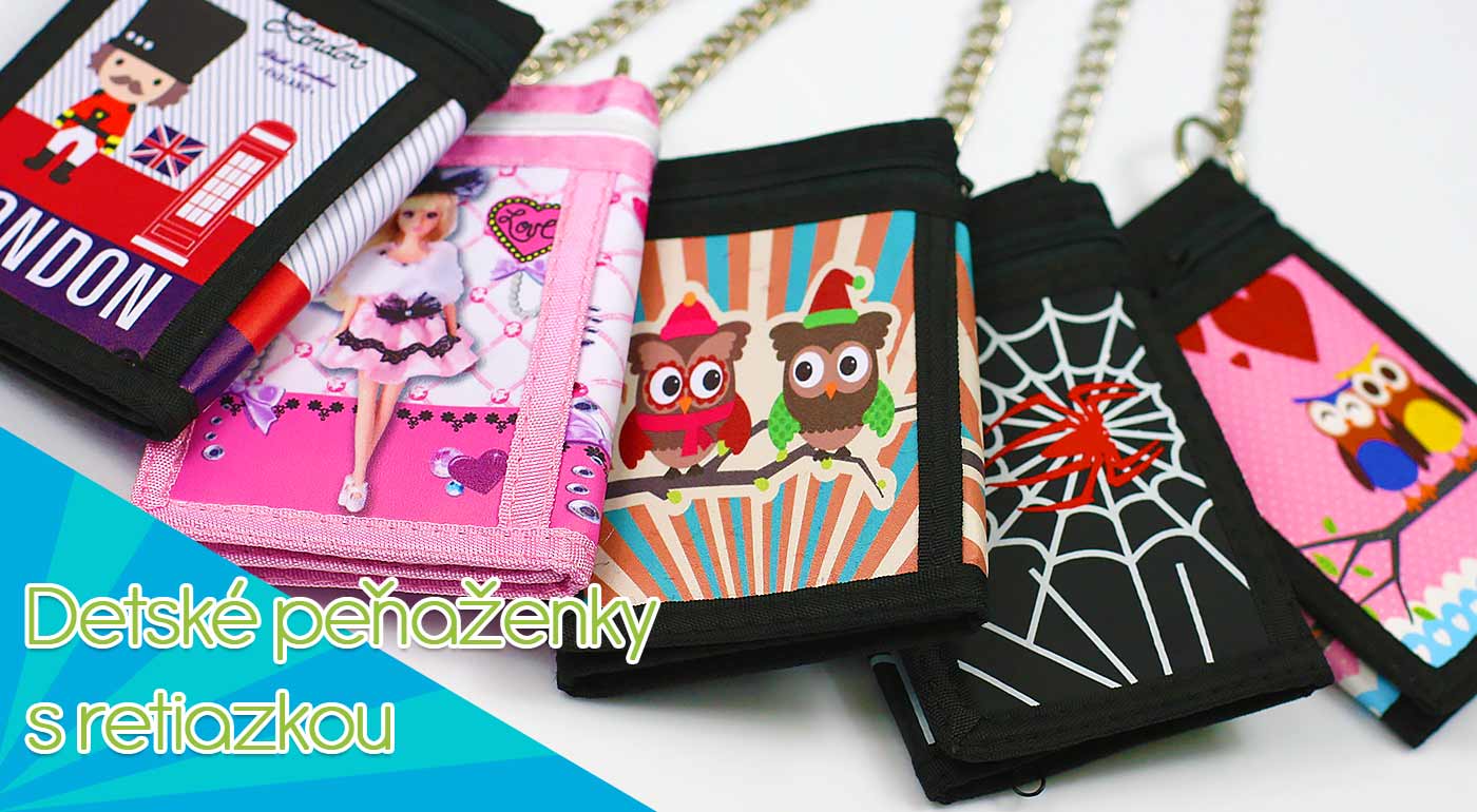 Detské peňaženky v rôznych vzoroch