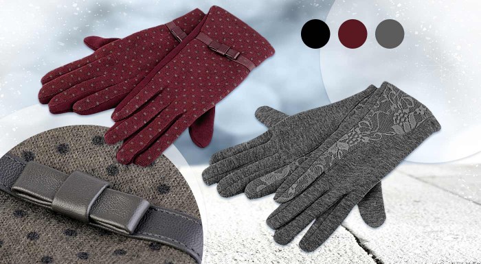 Dámske rukavice s bodkami alebo čipkou