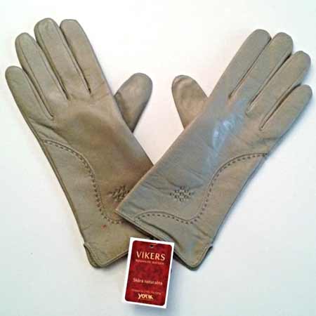 Dámske kožené rukavice - farba olivová