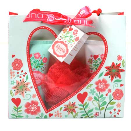 Darčeková sada (telové mlieko, hubka na umývanie tela, sprchovací gél) - variant 2