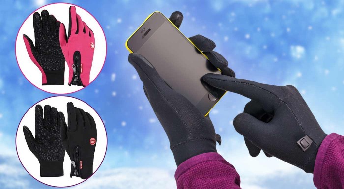 Zimné rukavice s úpravou na ovládanie smartfónov