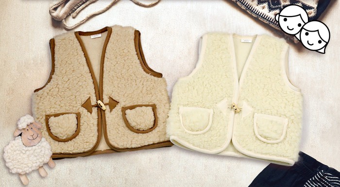 Detské vestičky z pravého ovčieho rúna