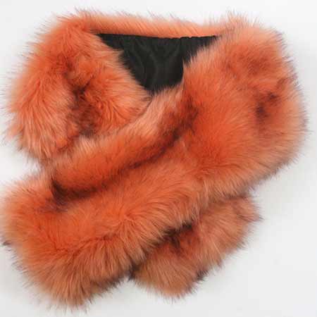 Golier z umelej kožušiny na zapínanie - ryšavý