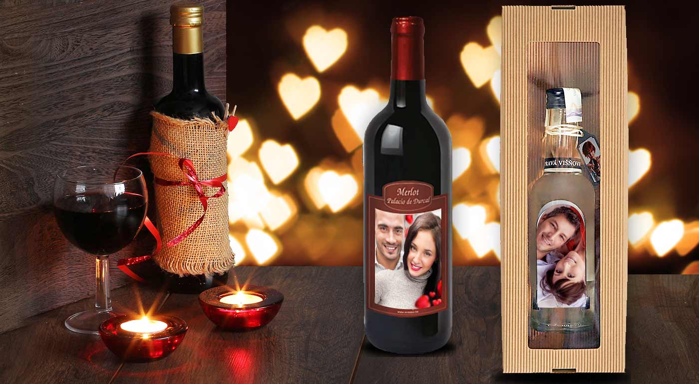 Víno alebo višňovica s vlastnou potlačou