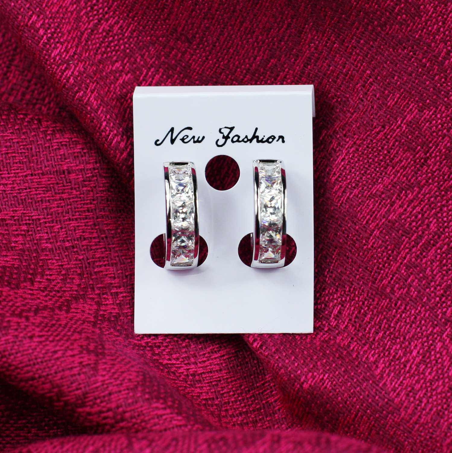 Dámske náušnice väčšie s kamienkami - model 5