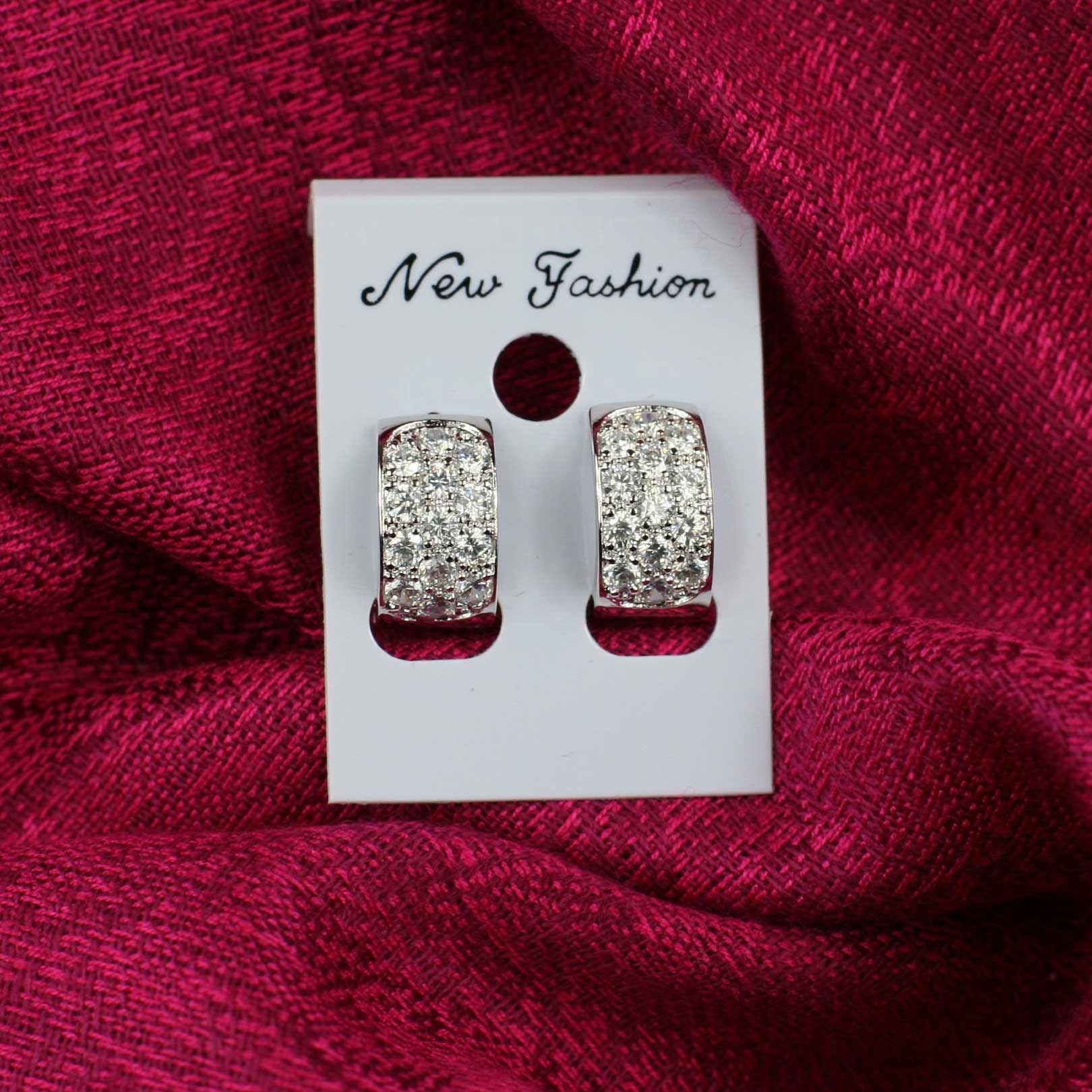 Dámske náušnice väčšie s kamienkami - model 8