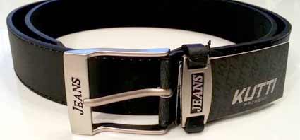 Pánsky kožený opasok s oceľovou prackou - model 1