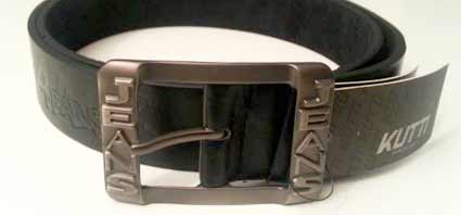 Pánsky kožený opasok s oceľovou prackou - model 2