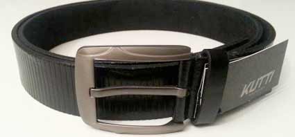 Pánsky kožený opasok s oceľovou prackou - model 3