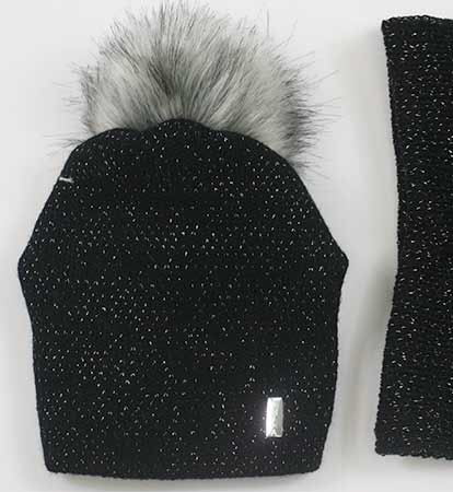 Sada čiapka a šál - čierna