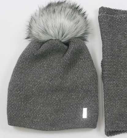 Sada čiapka a šál - sivá