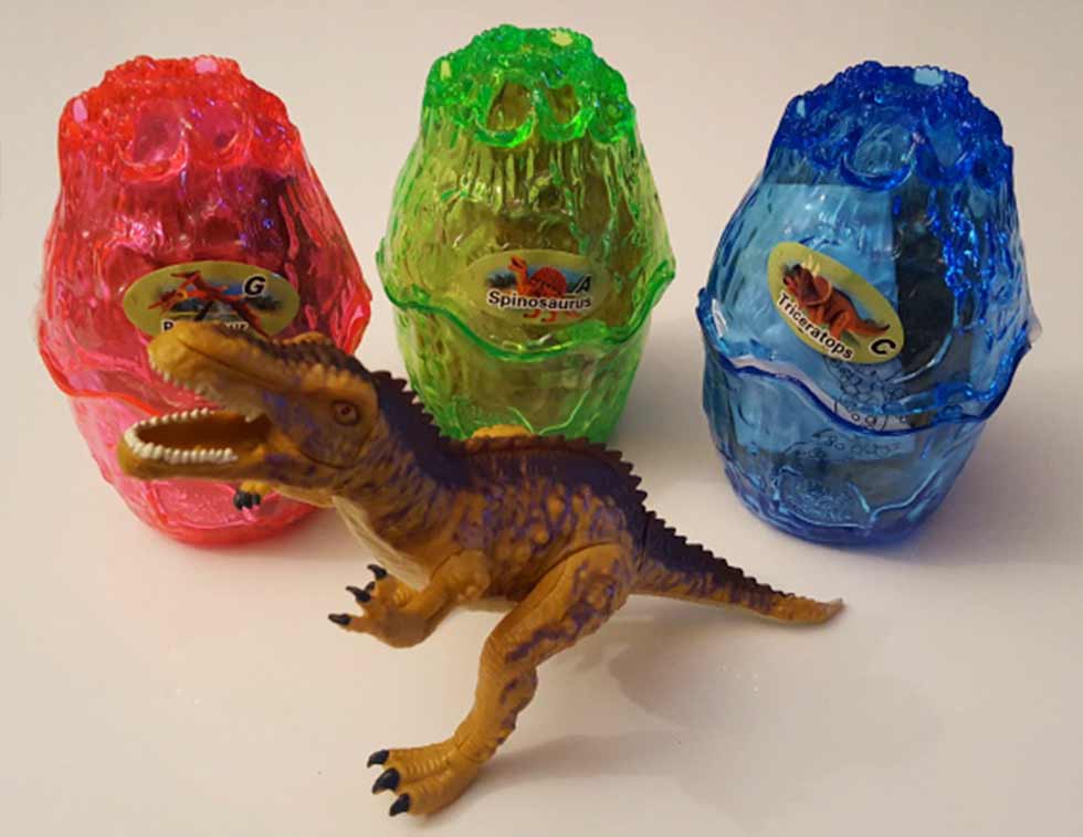 2 kusy skladacích dinosaurov vo vajíčku (náhodný výber)