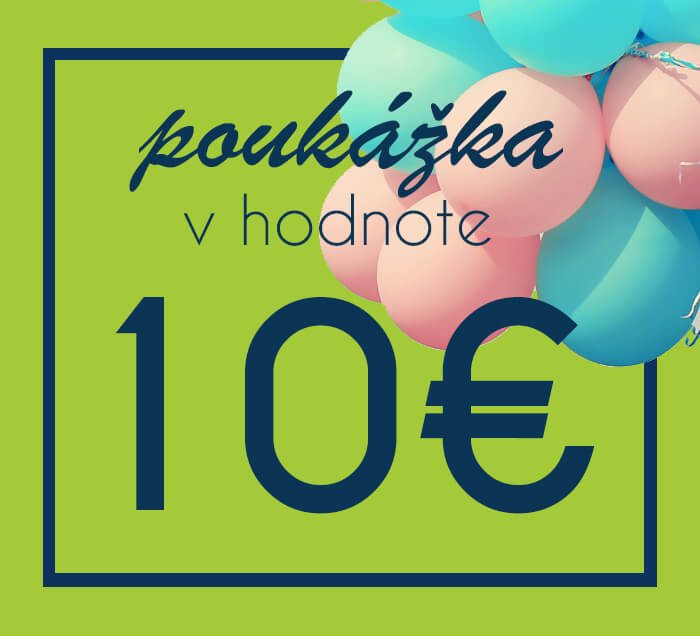 Darčeková poukážka na nákup na ZaMenej.sk v hodnote 10 €