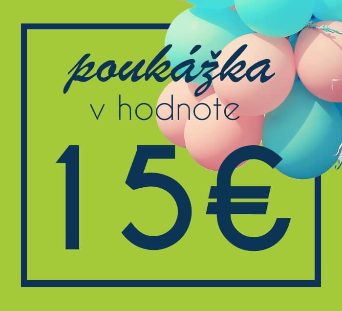 Darčeková poukážka na nákup na ZaMenej.sk v hodnote 15 €