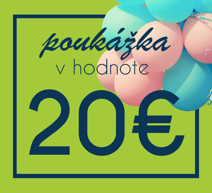 Darčeková poukážka na nákup na ZaMenej.sk v hodnote 20 €