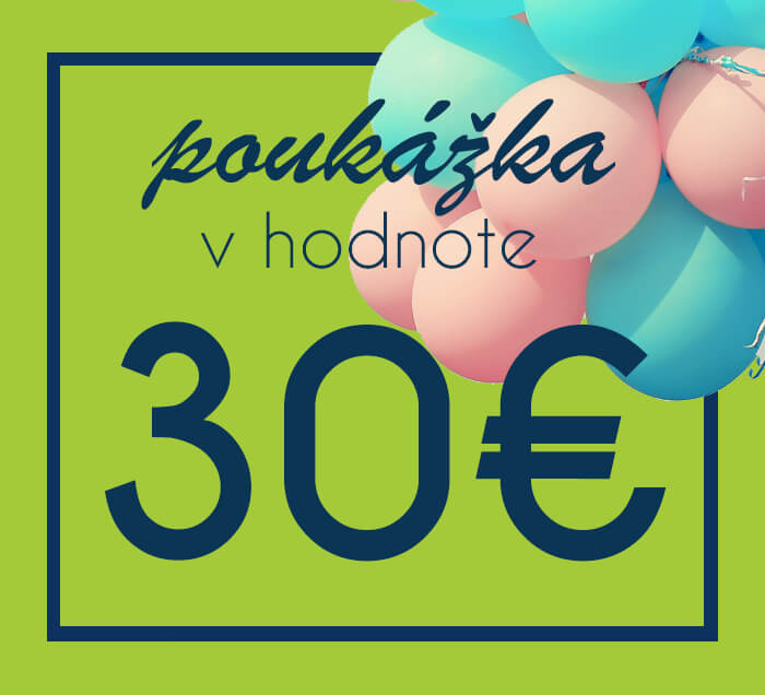 Darčeková poukážka na nákup na ZaMenej.sk v hodnote 30 €