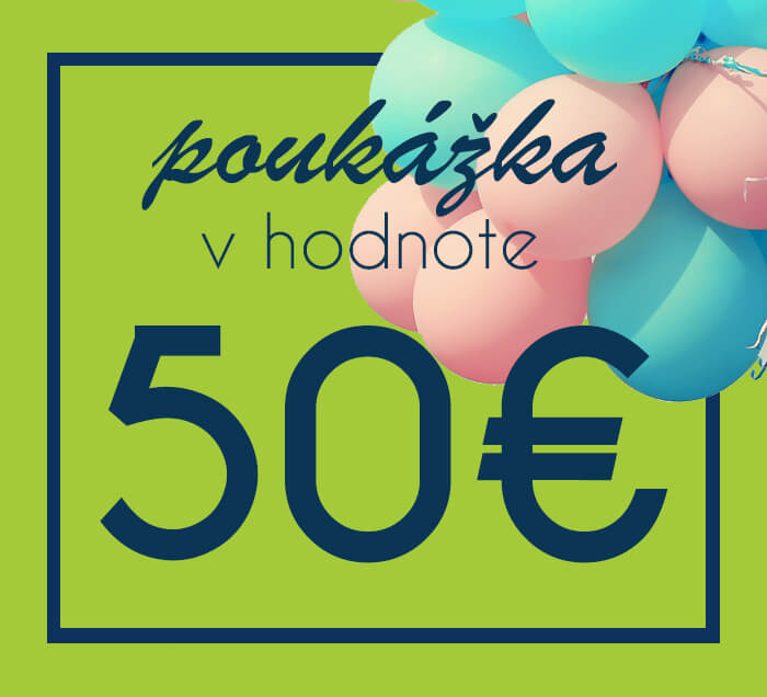 Darčeková poukážka na nákup na ZaMenej.sk v hodnote 50 €