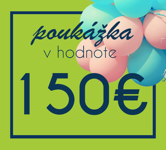 Darčeková poukážka na nákup na ZaMenej.sk v hodnote 150 €