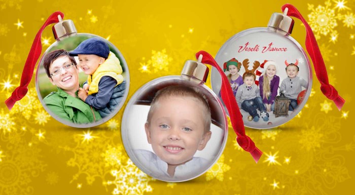 Vianočná guľa s vlastnou fotografiou