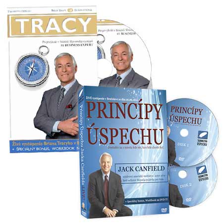 DVD Jack Canfield – Pravidlá úspechu + DVD Brian Tracy – Umenie výnimočného vodcu (balíček dvoch videoseminárov na 4 diskoch)