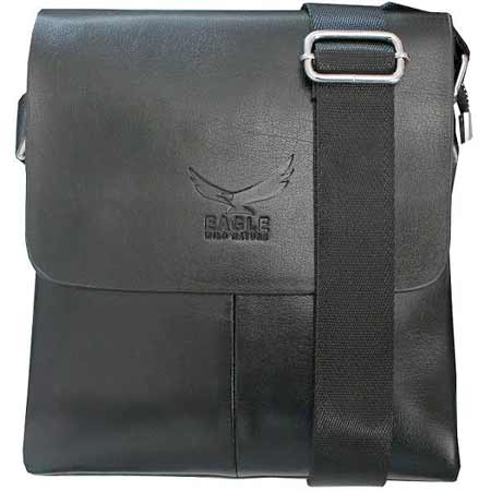 Pánska kožená taška Wild Nature Eagle od Kangaroo Kingdom - farba čierna