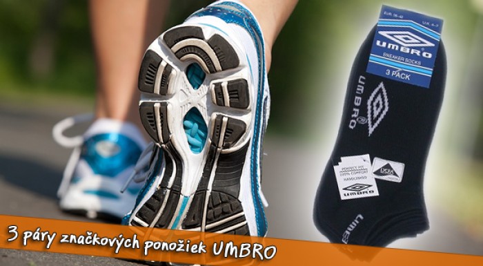 Značkové ponožky UMBRO - výhodné 3-balenie.