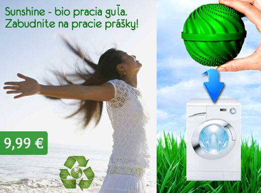 Vyskúšajte Bio praciu guľu Sunshine