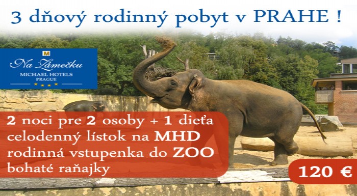 Rodinný pobyt v PRAHE spojený s návštevou ZOO. Pre
