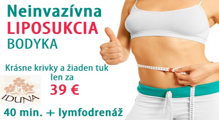 Neinvazívna LIPOSUKCIA - BODYKA! 40 minútové ošetr
