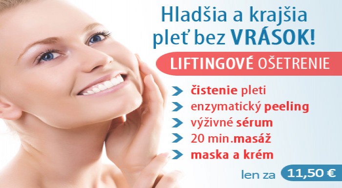 LIFTINGOVÉ OŠETRENIE PLETI ! Čistenie, peeling, sé
