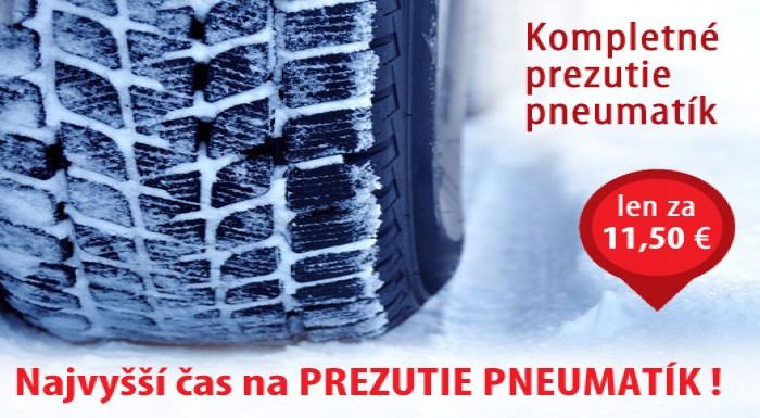 Najvyšší čas na prezutie pneumatík!  KOMPLETNÉ PRE