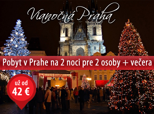 Vianočná PRAHA! Úžasná cena - pobyt pre dvoch na d