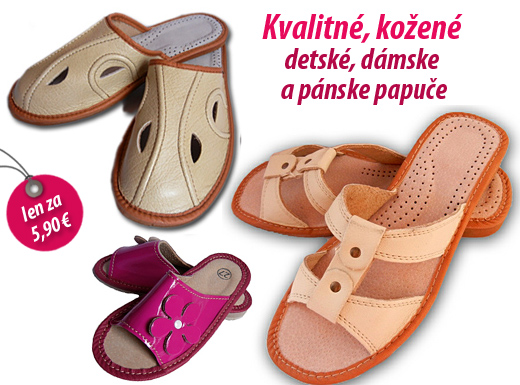 Kvalitné ortopedické papuče - kožené detské, dámsk