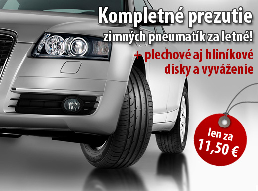 Kompletné prezutie zimných pneumatík za letné vrát