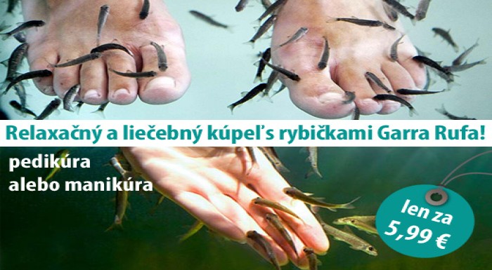 Vyskúšajte relaxačný a liečebný kúpeľ s rybičkami 