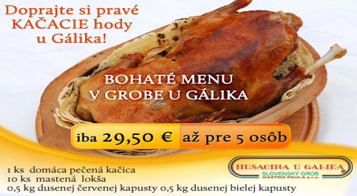 Poďte s rodinou alebo s priateľmi na CHUTNÉ KAČACI