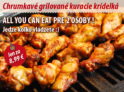 Chrumkavé grilované kuracie krídelká ALL YOU CAN E