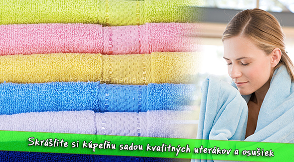 Praktická sada: 1 uterák a 1 osuška aj s poštovným za akciovú cenu.