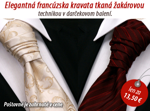 Elegantná francúzska kravata tkaná žakárovou techn