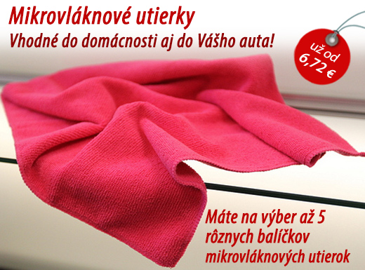 Mikrovláknové utierky vhodné do domácnosti aj do V