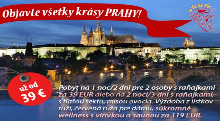 Vychutnajte si romantiku a krásu Prahy už od 39 €!